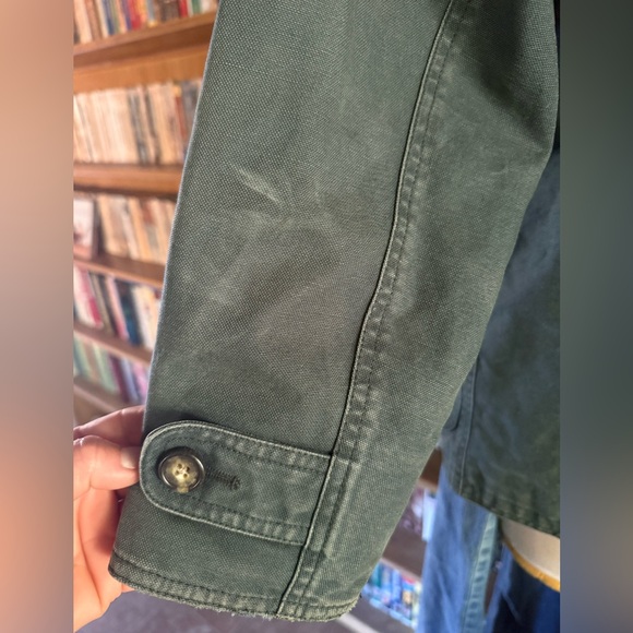 Vintage Lands' End Green Utility Chore Jacket with Brown Corduroy Collar XS - Picture 7 of 8